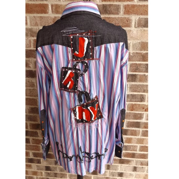 Johnny Handsome Other - Johnny Handsome Hip Hop Western Striped Shirt